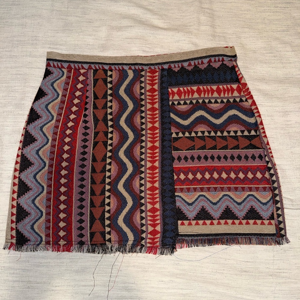 SHEIN Geometric Pattern Mini Skirt - Multicolor